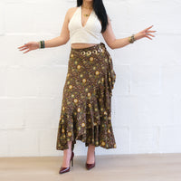 Flowy Sun Celestial Paisley Boho Wrap Skirt