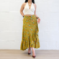 Flowy Sun Celestial Paisley Boho Wrap Skirt