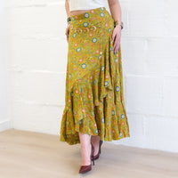 Flowy Sun Celestial Paisley Boho Wrap Skirt