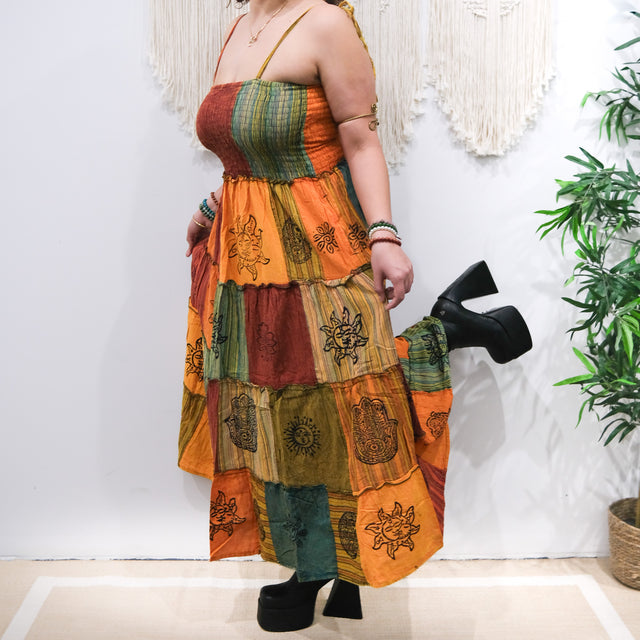 Boho Patchwork Multi Style Dress+ Skirt