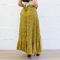 Flowy Sun Celestial Paisley Boho Wrap Skirt