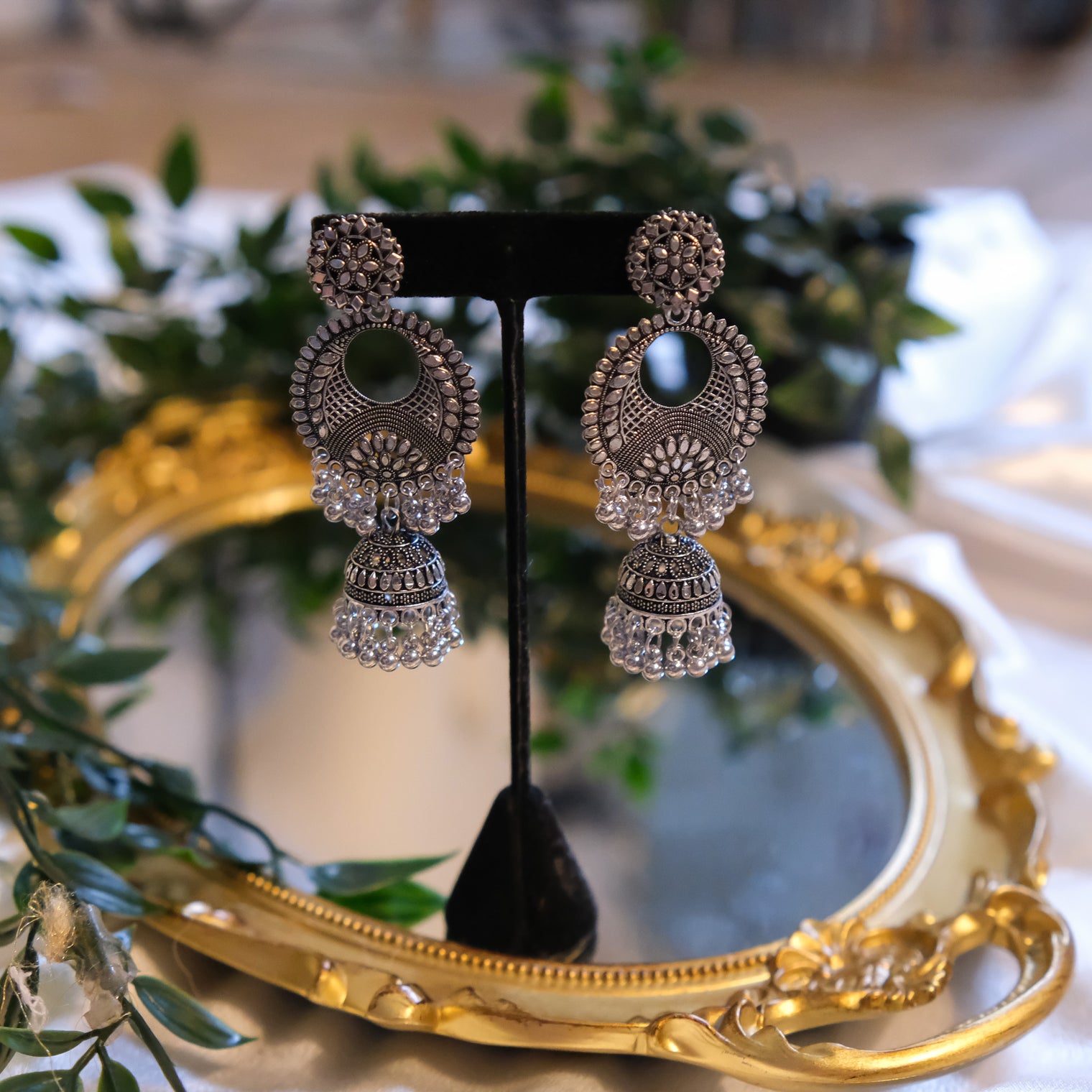Boho Silver Long Earrings