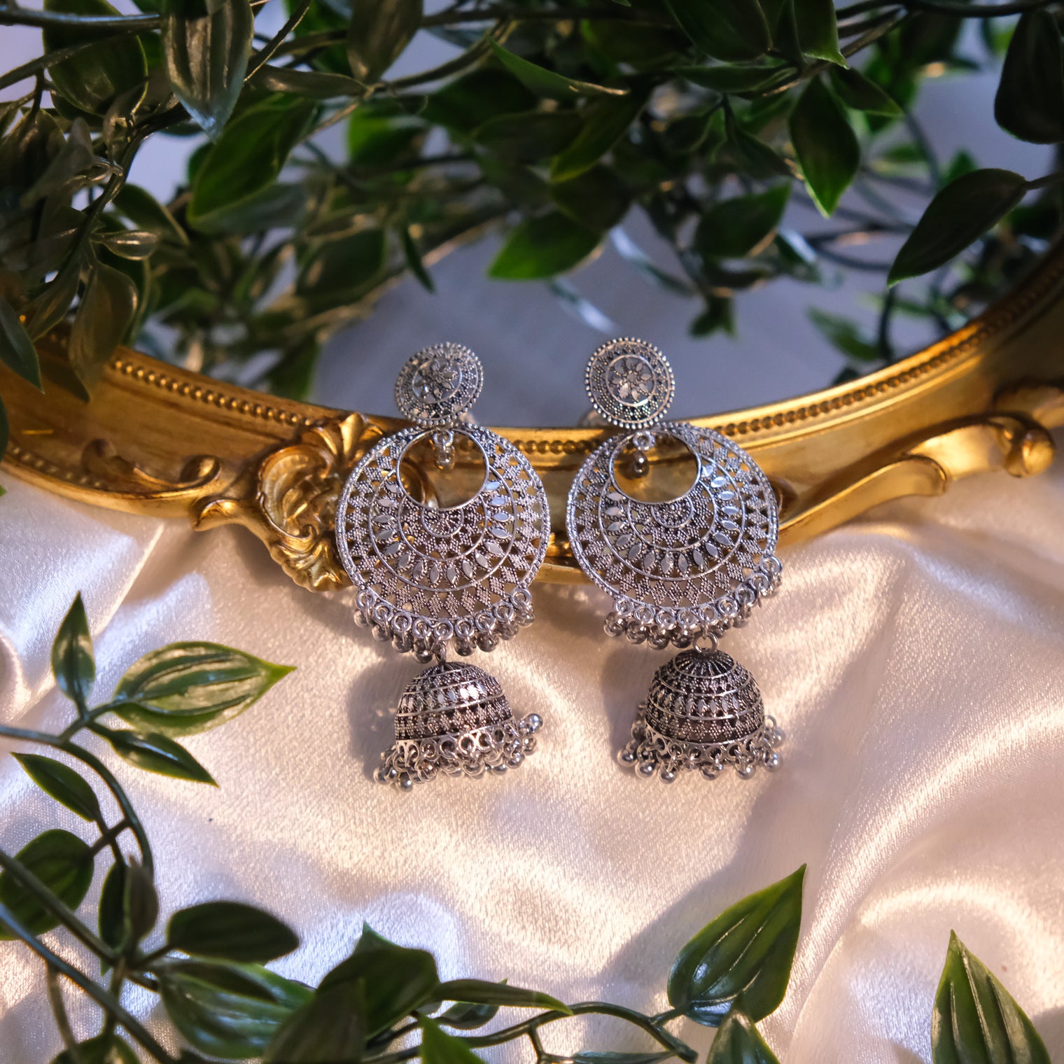 Boho Silver Long Earrings