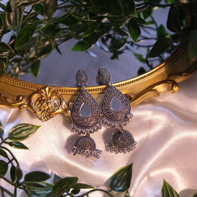 Boho Silver Long Earrings