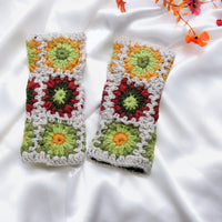 Crochet Flower Design Handwarmers