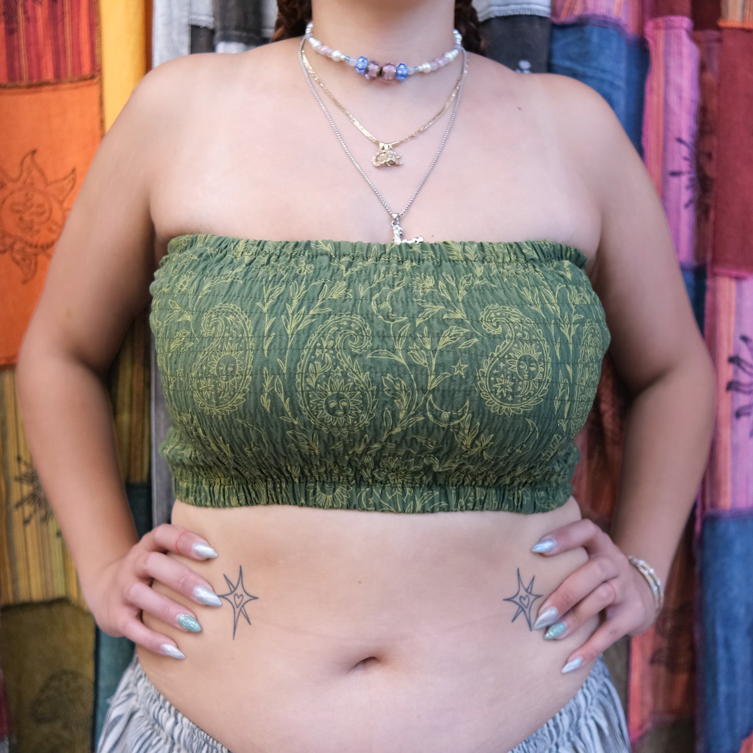 Stretchy Smocked Cotton Tube Top