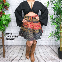 Kantha Tiered Mini Skirts