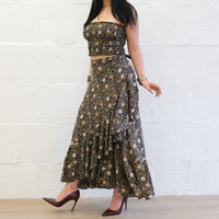 Flowy Sun Celestial Paisley Boho Wrap Skirt