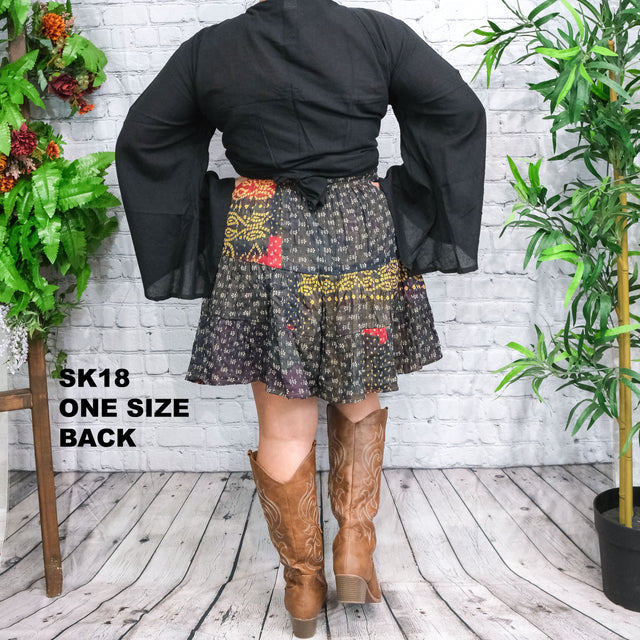 Kantha Tiered Mini Skirts