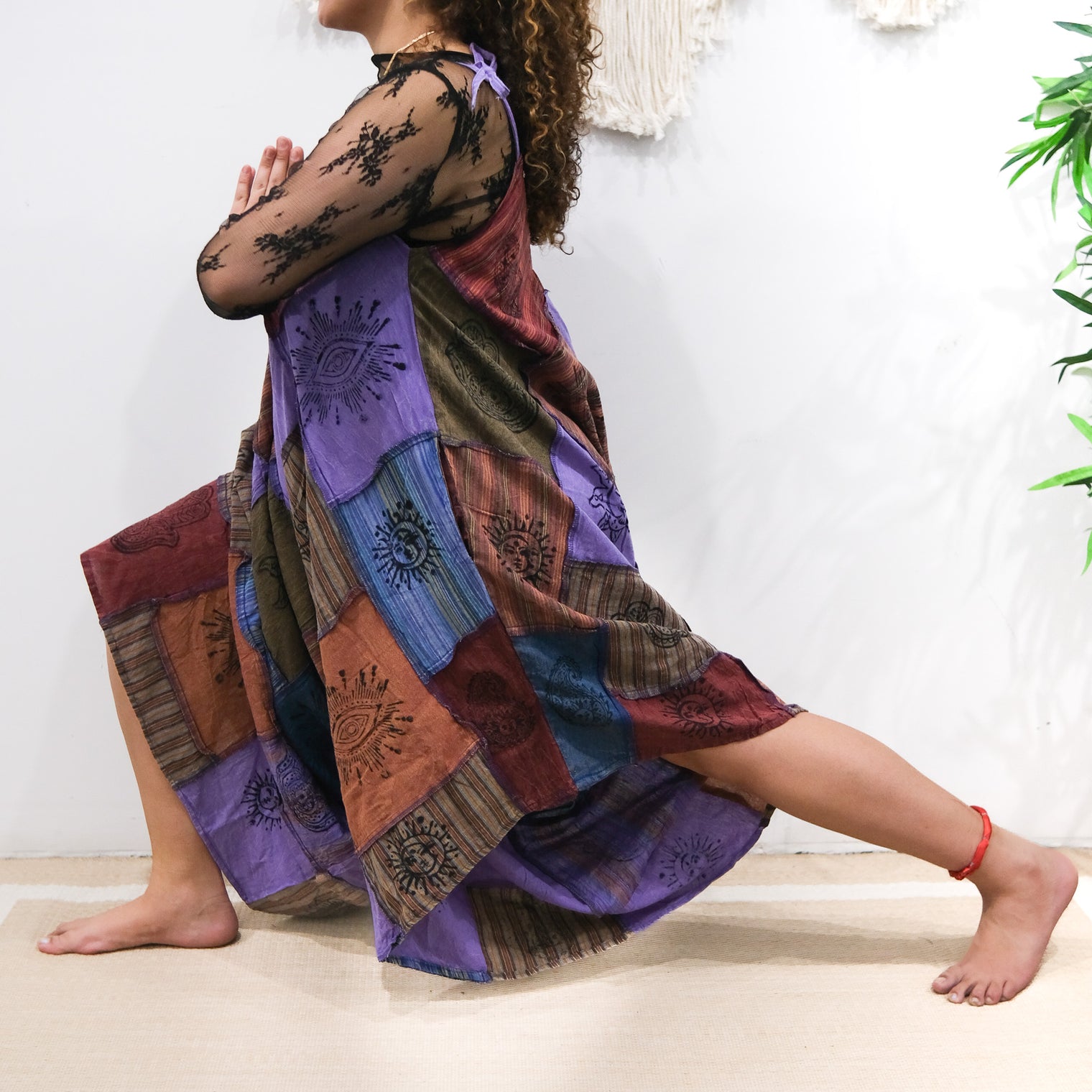 Patchwork Flowy Cotton Jumpsuit with Pockets