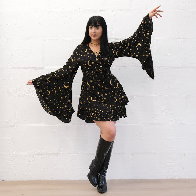 Celestial Goddess Boho Wrap Dress
