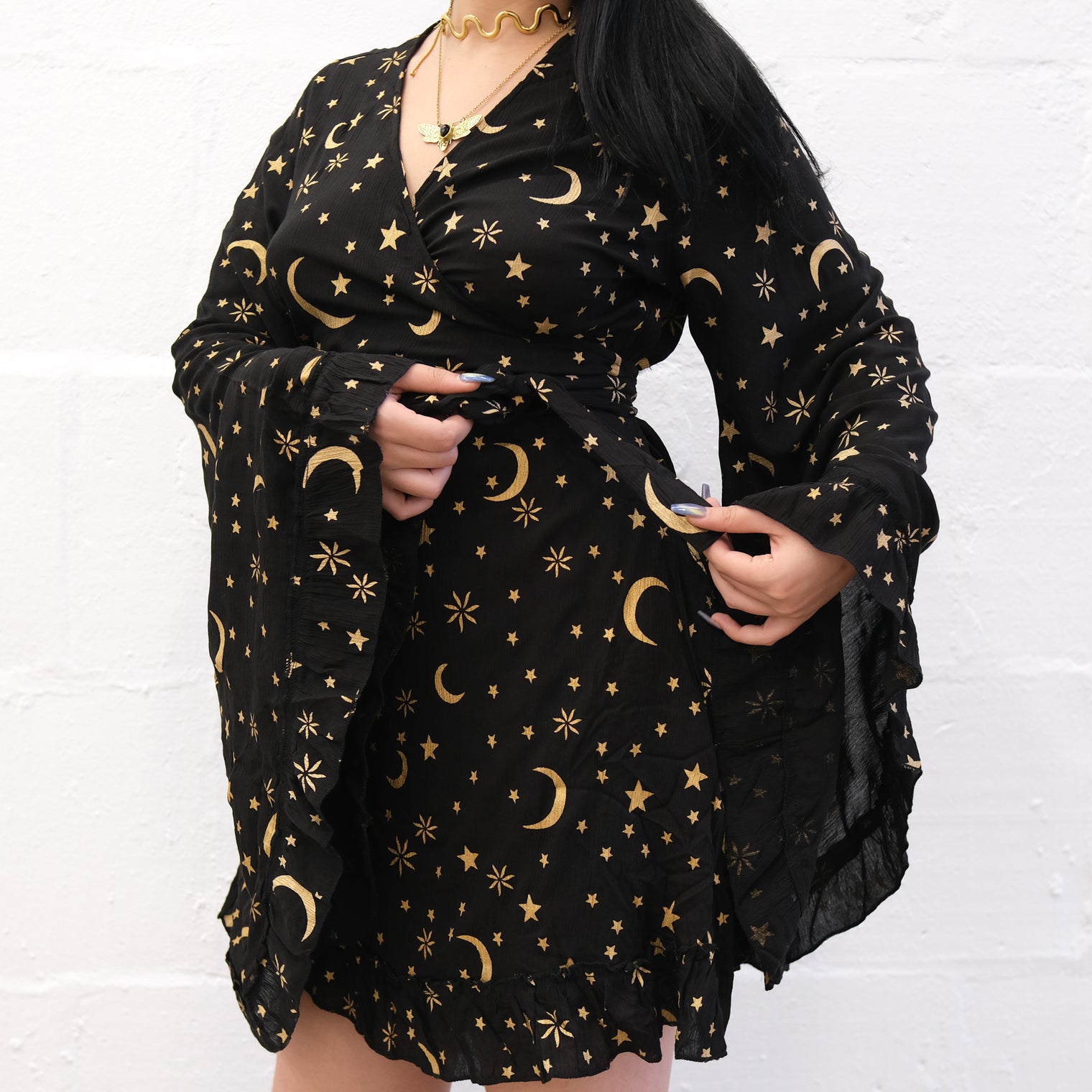 Celestial Goddess Boho Wrap Dress