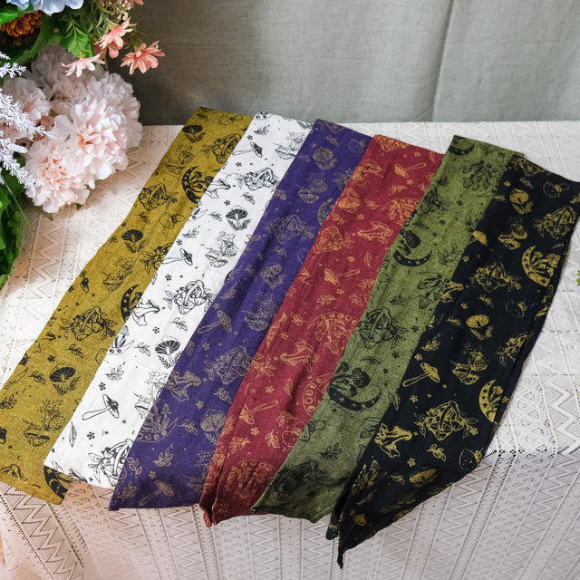 Boho Long Celestial Mushroom Head Wrap