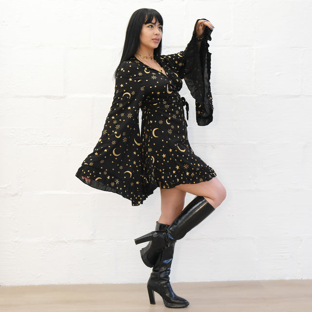 Celestial Goddess Boho Wrap Dress