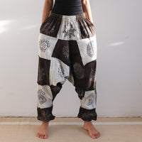 Patchwork Block Print Harem Pants