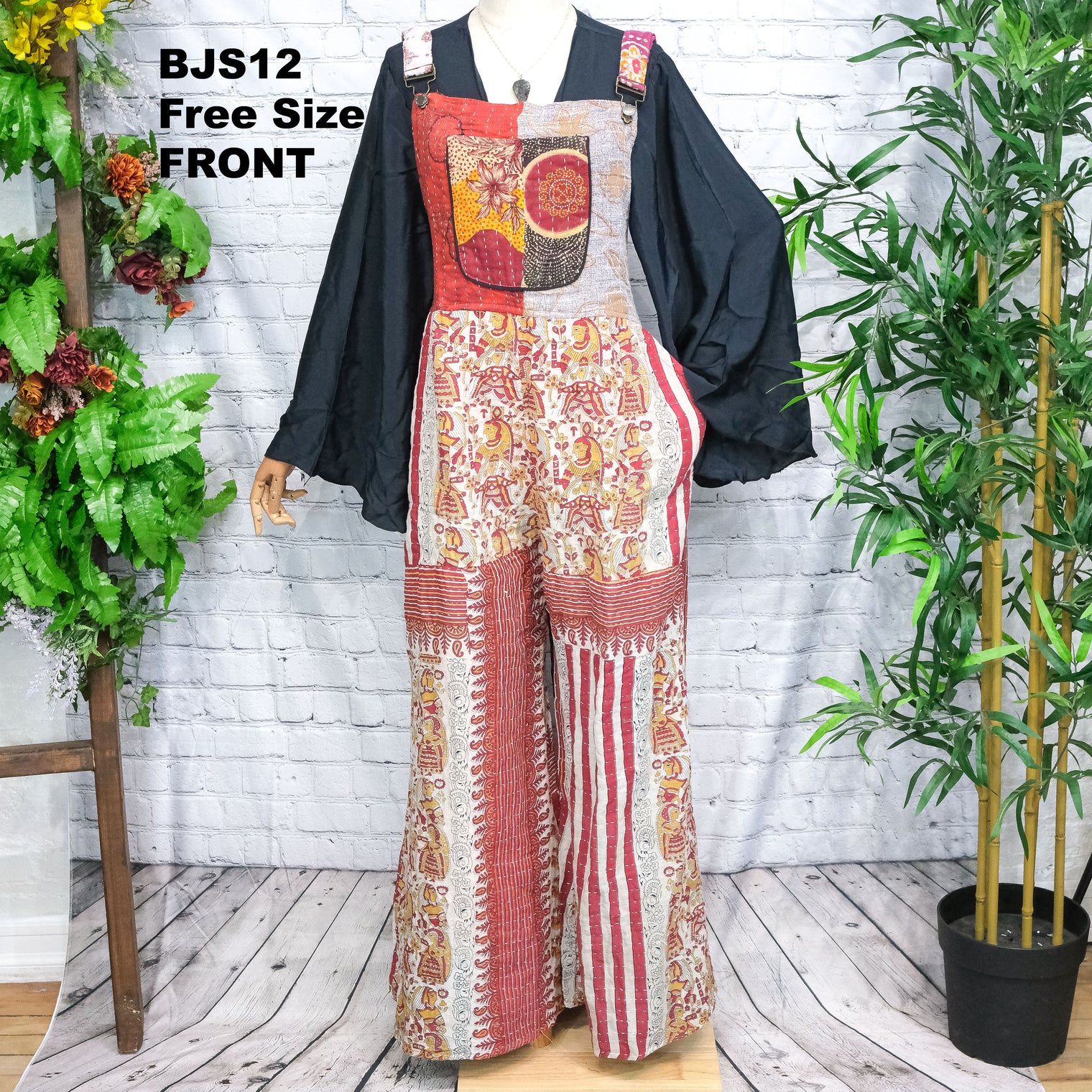 Kantha Boho Bell Bottom Jumpsuit