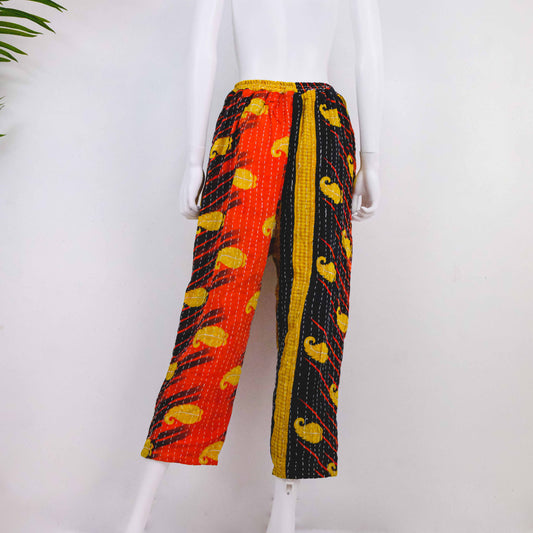 Vintage Kantha Bohemian Trousers with Pockets