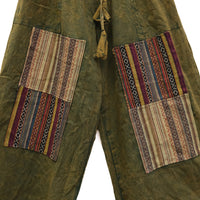 Handmade Hippie Stonewashed Patchwork Wide Leg Pants