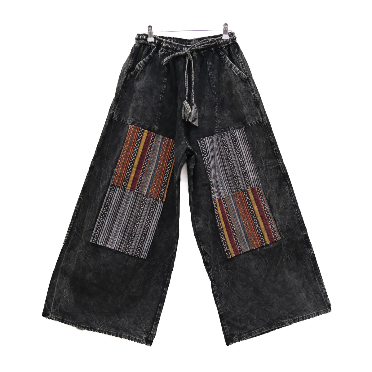 Handmade Hippie Stonewashed Patchwork Wide Leg Pants