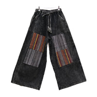 Handmade Hippie Stonewashed Patchwork Wide Leg Pants