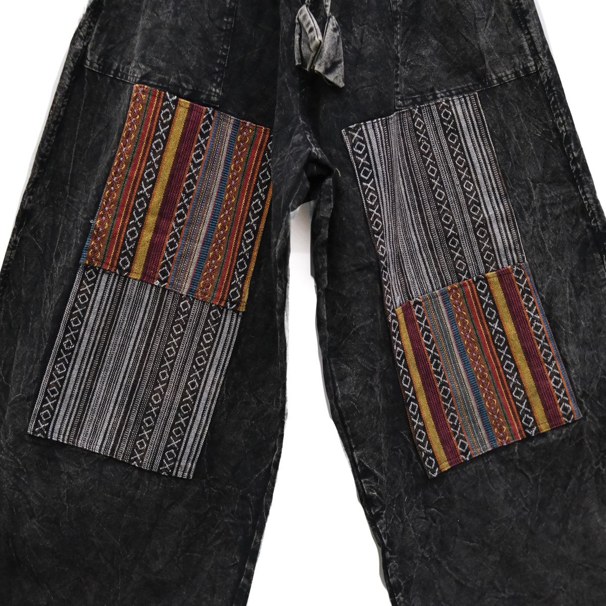 Handmade Hippie Stonewashed Patchwork Wide Leg Pants