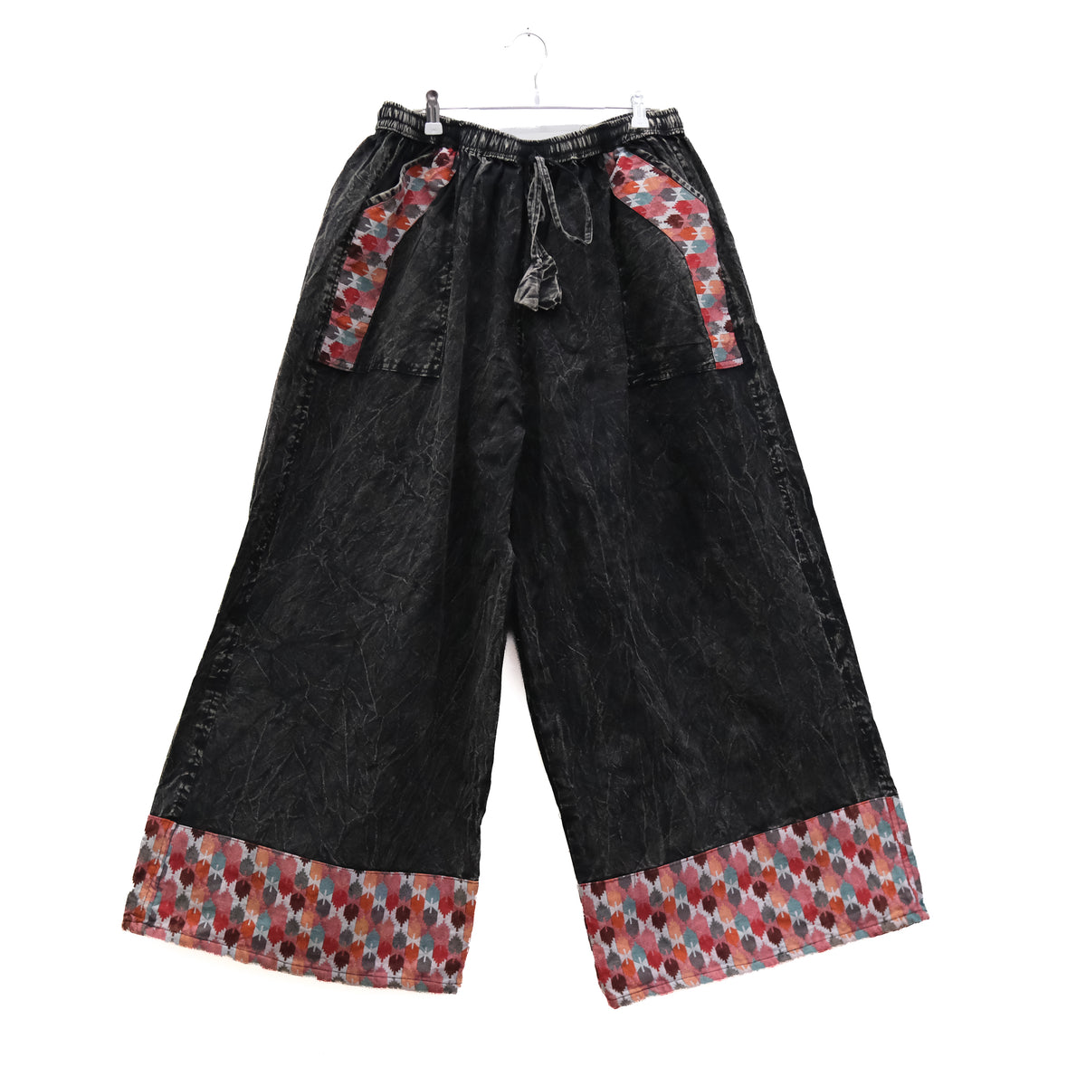 Handmade Stonewashed Cotton Wide Leg Pants
