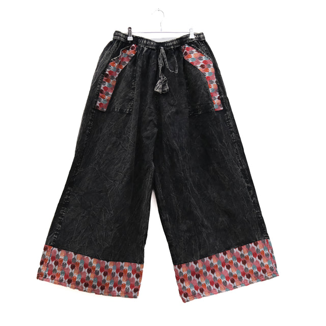 Handmade Stonewashed Cotton Wide Leg Pants