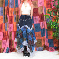 Patchwork Celestial Lace Asymmetrical Skirt