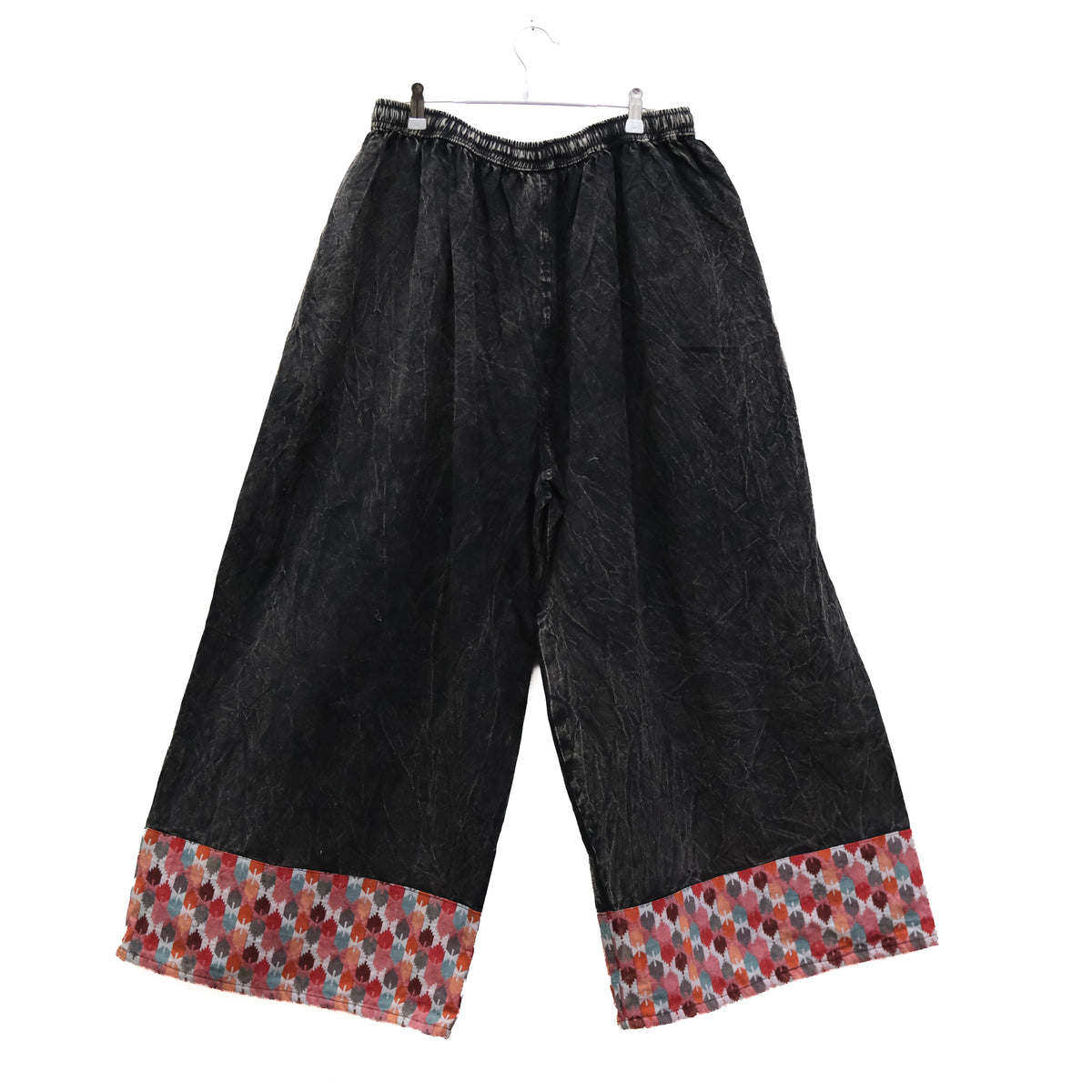 Handmade Stonewashed Cotton Wide Leg Pants