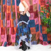 Patchwork Celestial Lace Asymmetrical Skirt