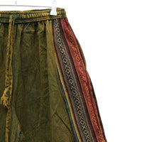 Stonewashed Hippie Pants with Woven Side Panels