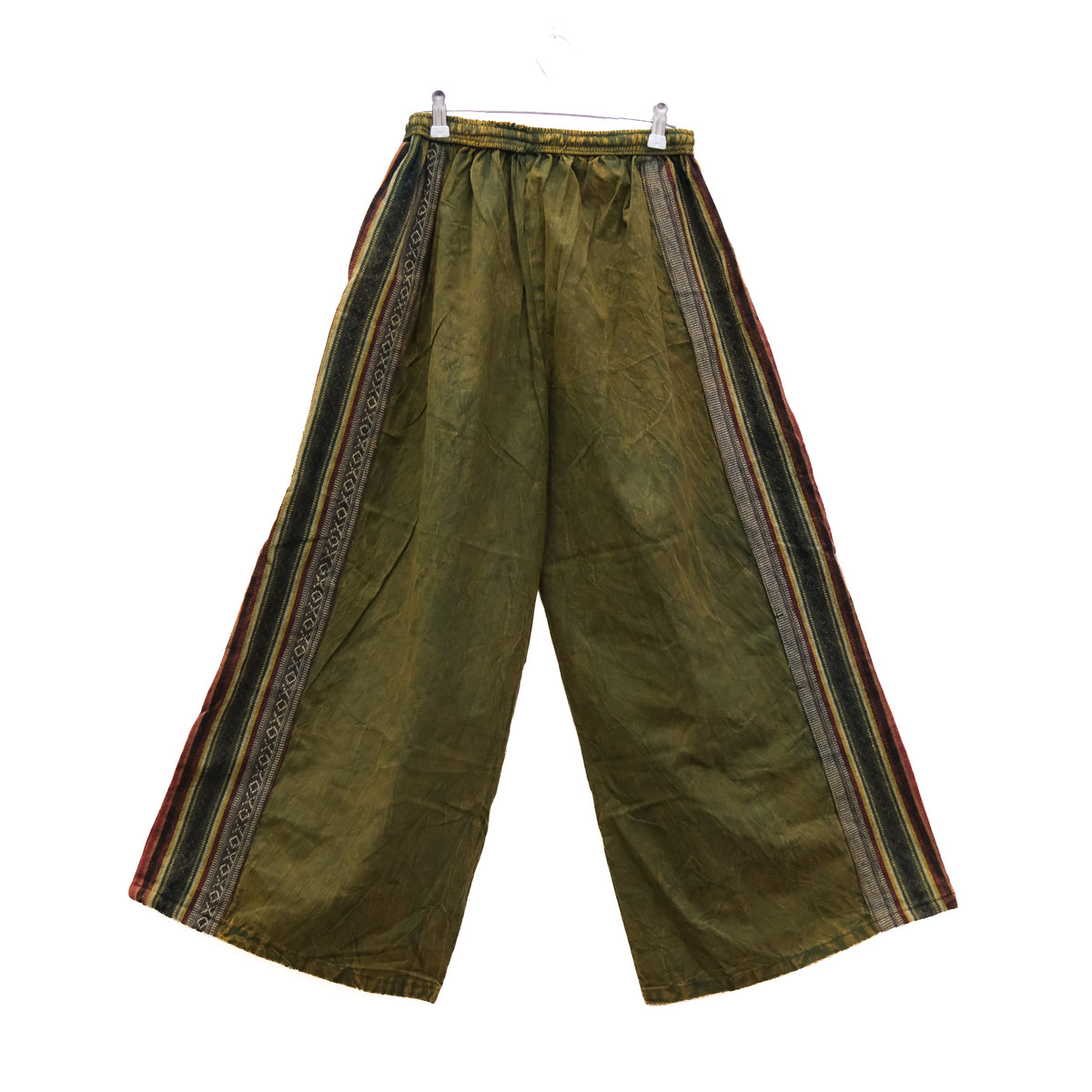 Stonewashed Hippie Pants with Woven Side Panels