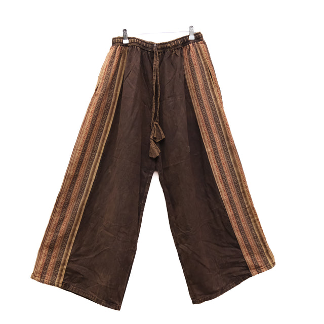 Stonewashed Hippie Pants with Woven Side Panels