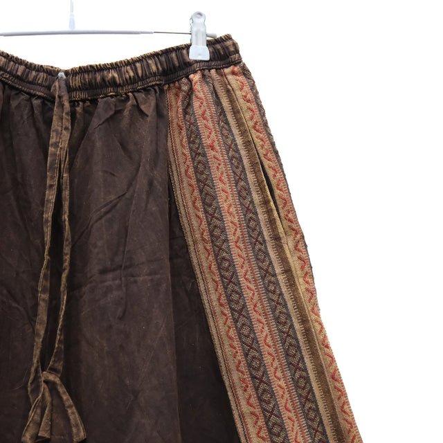 Stonewashed Hippie Pants with Woven Side Panels