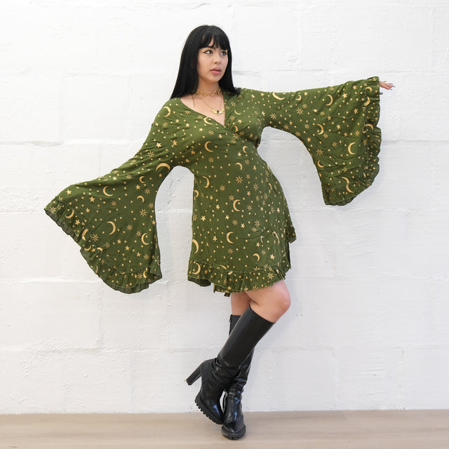 Celestial Goddess Boho Wrap Dress