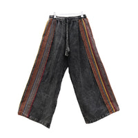 Stonewashed Hippie Pants with Woven Side Panels