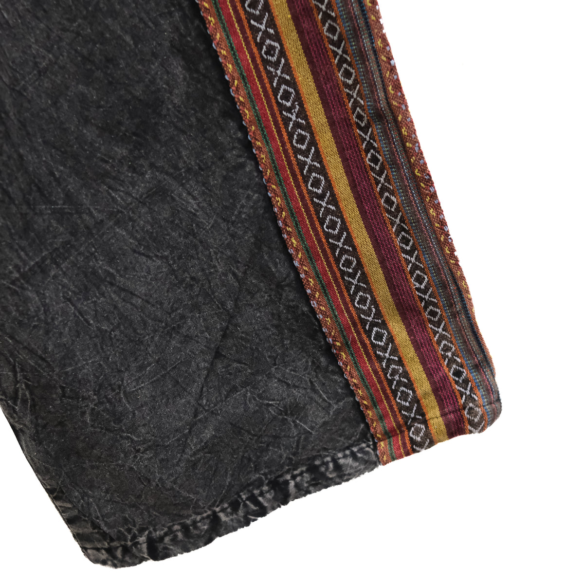 Stonewashed Hippie Pants with Woven Side Panels