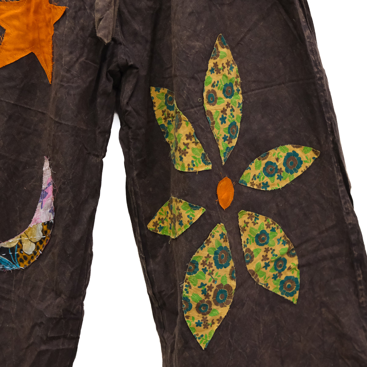 Boho Floral Patchwork Wide Leg Cotton Pants