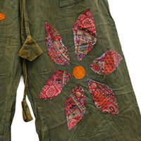 Boho Floral Patchwork Wide Leg Cotton Pants