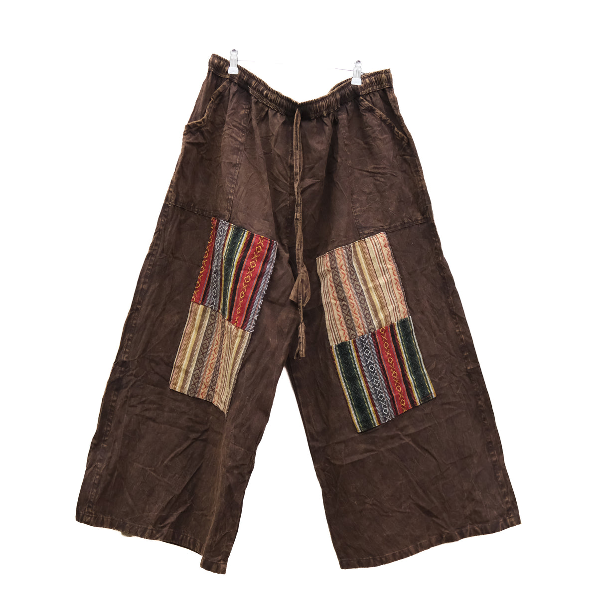 Handmade Hippie Stonewashed Patchwork Wide Leg Pants