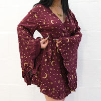 Celestial Goddess Boho Wrap Dress