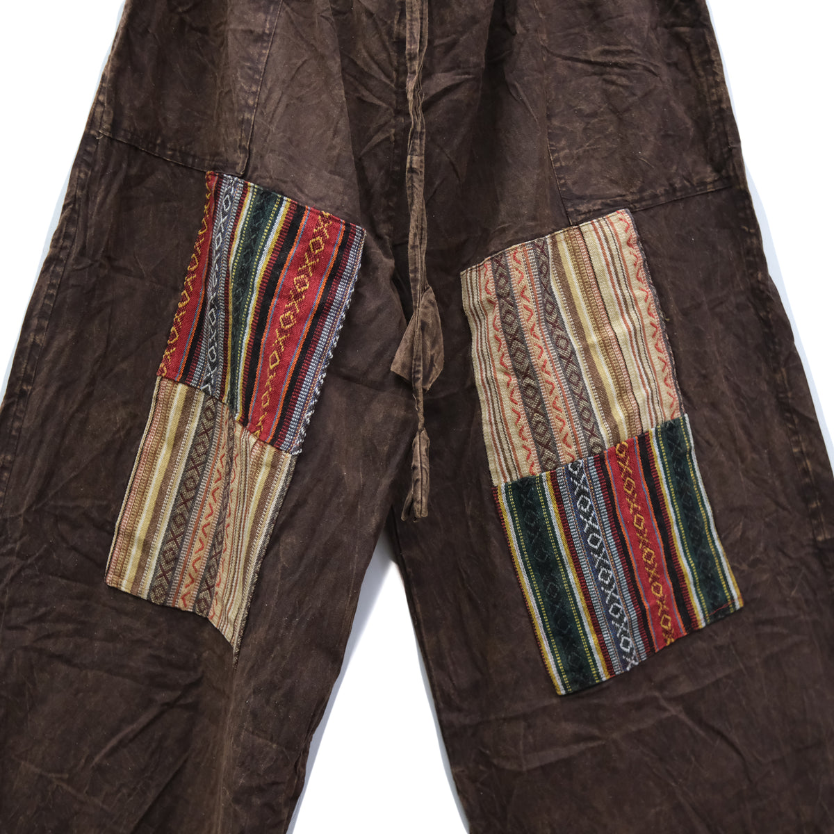 Handmade Hippie Stonewashed Patchwork Wide Leg Pants