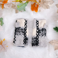 Hand Knit Patch Handwarmers with Fleece Lining