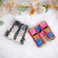 Hand Knit Patch Handwarmers with Fleece Lining