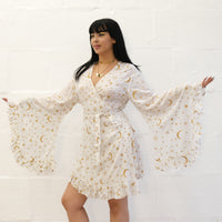 Celestial Goddess Boho Wrap Dress