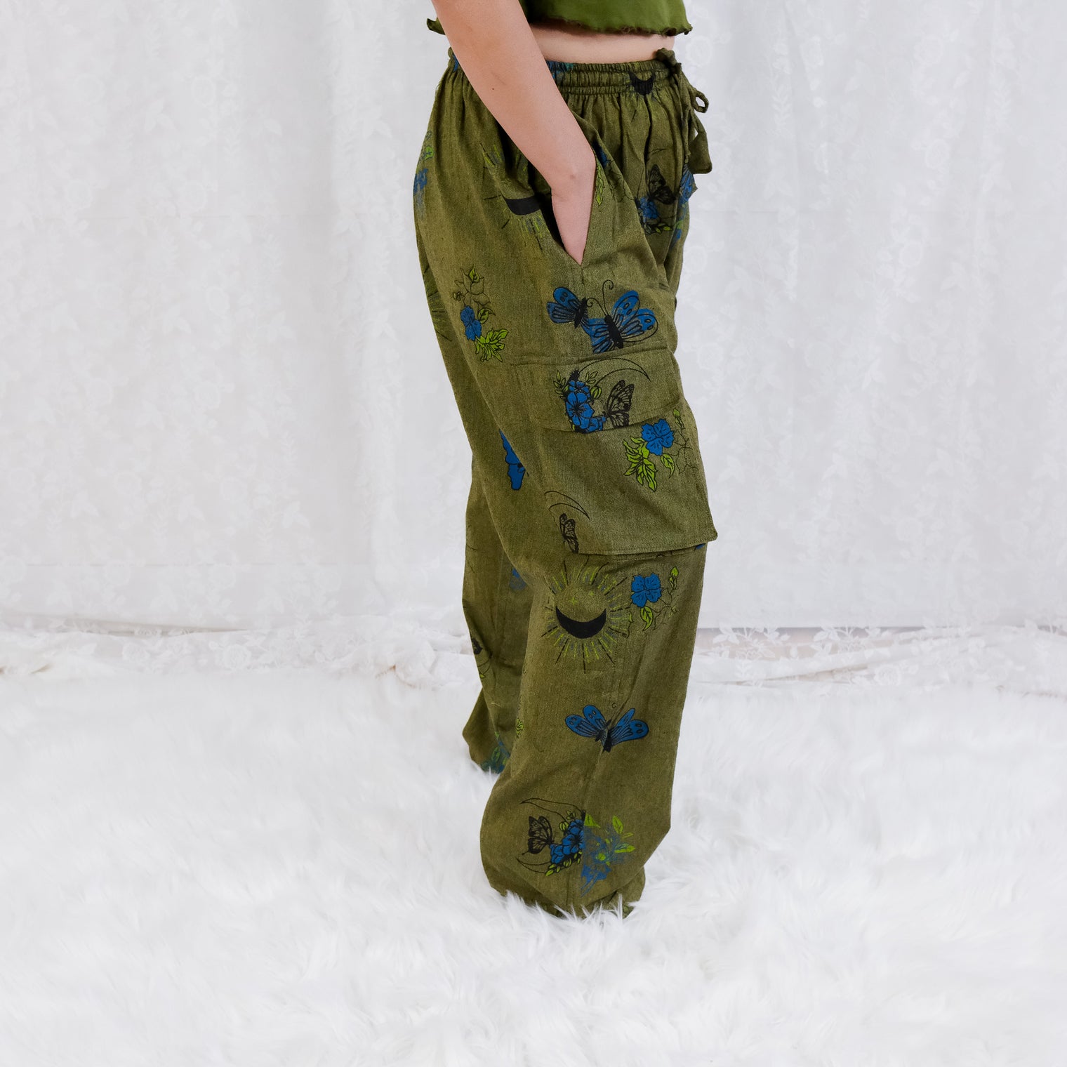 Whimsy Goth Cotton Cargo Pants