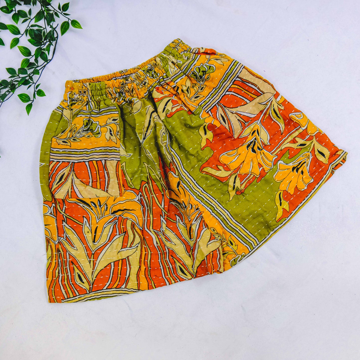 Vintage Cotton  Kantha Shorts