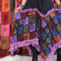 Patchwork Celestial Lace Asymmetrical Skirt