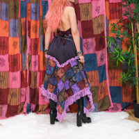 Patchwork Celestial Lace Asymmetrical Skirt