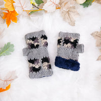 Hand Knitted Crochet Flower Design Hand Warmer
